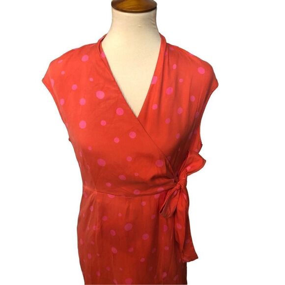 Crossing Pointe silk faux wrap polka dot dress - Picture 2 of 9
